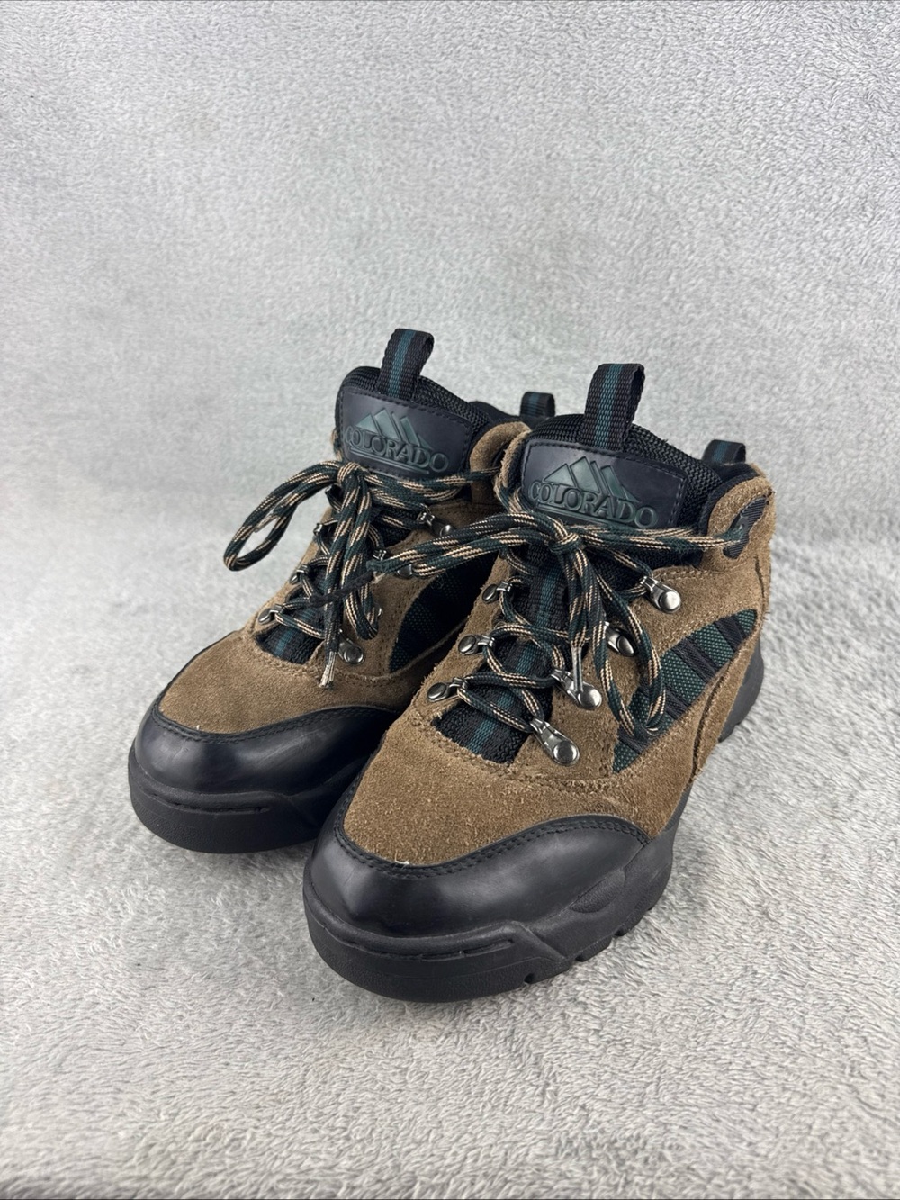 Colorado Men’s Tan and Teal Hiking Shoes Size 7.5